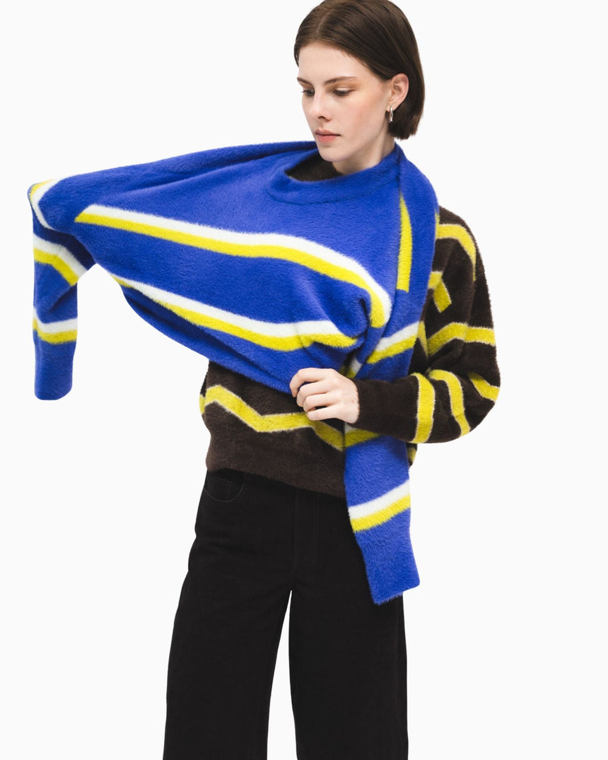 PEMY Cuddle Çizgili Triko Kazak