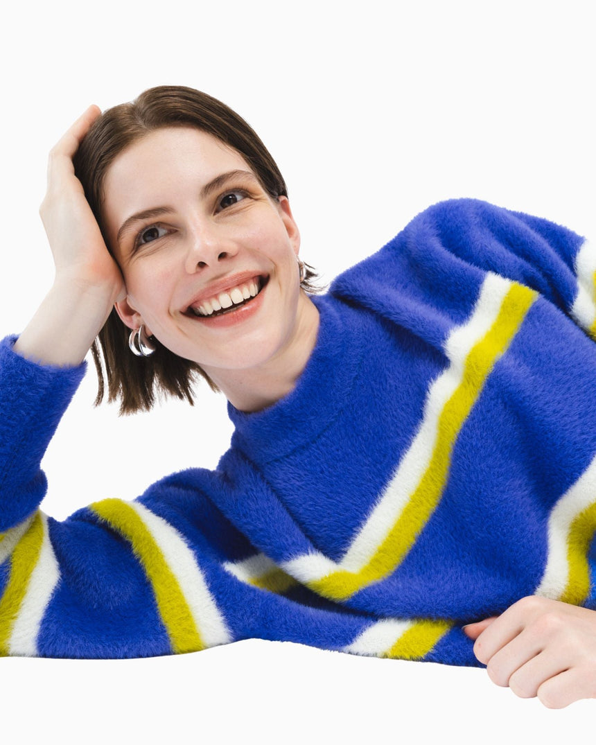 PEMY Cuddle Çizgili Triko Kazak