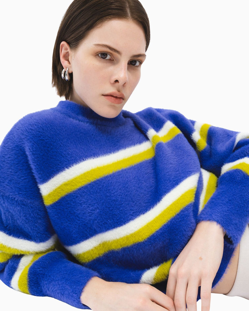 PEMY Cuddle Çizgili Triko Kazak