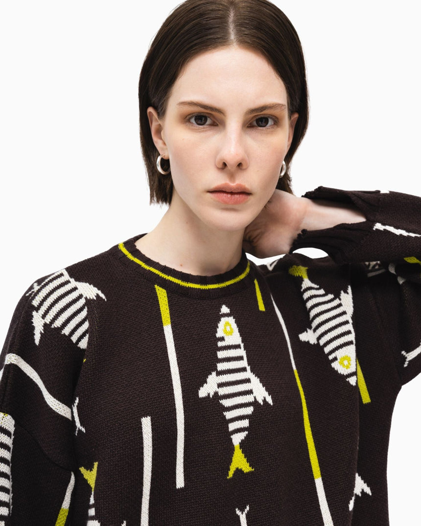 PEMY Fish Oversize Triko Kazak