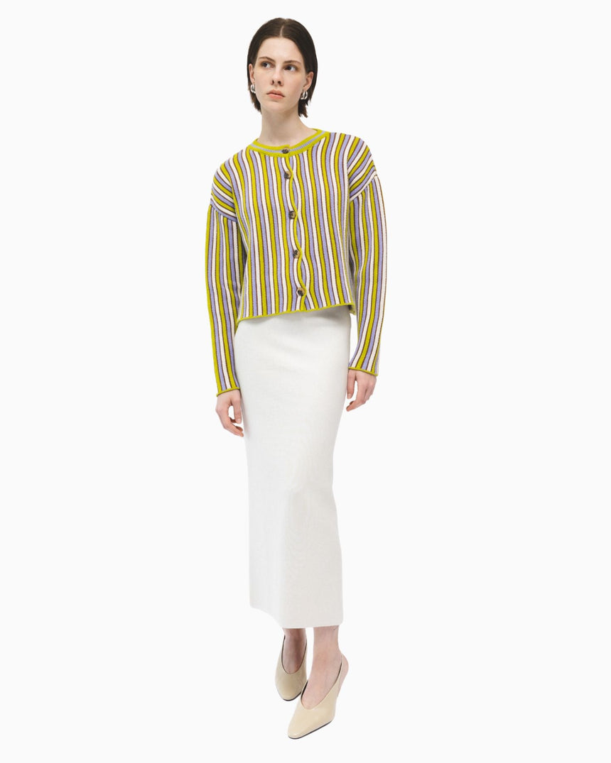 PEMY Grape Çizgili Triko Ceket