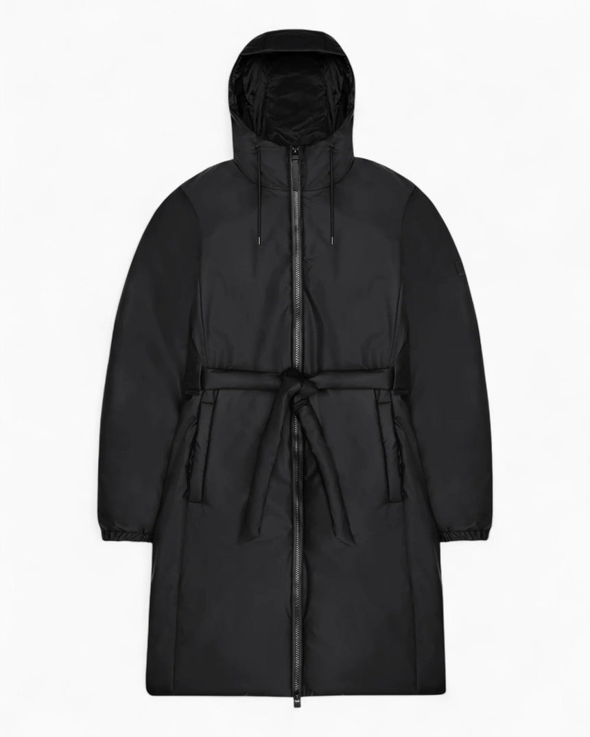 Rains Lohja Long Insulated Curve Jacket Kadın Yağmurluk Black