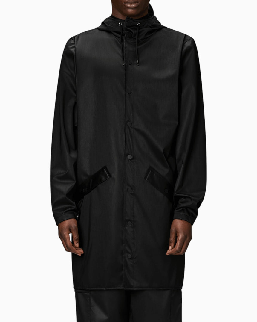 Rains Long Jacket Yağmurluk Black Grain