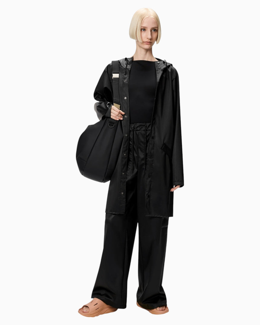 Rains Long Jacket Yağmurluk Black Grain