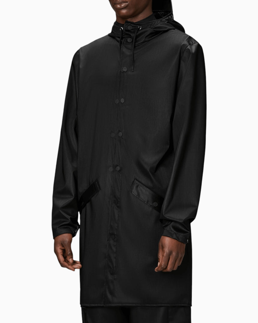 Rains Long Jacket Yağmurluk Black Grain