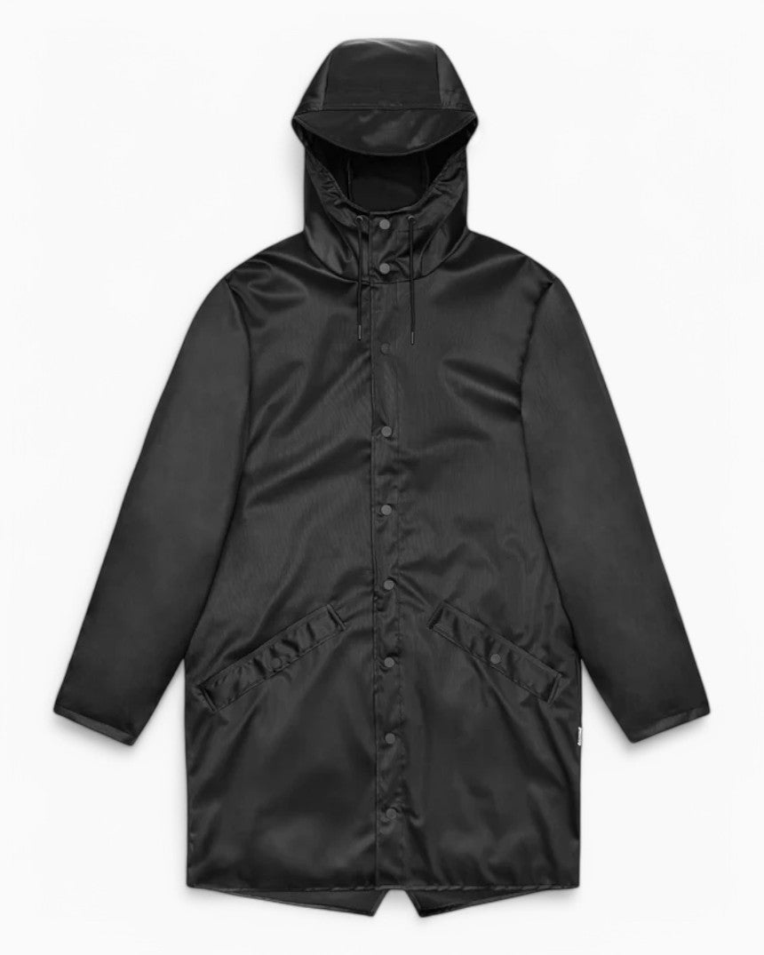 Rains Long Jacket Yağmurluk Black Grain