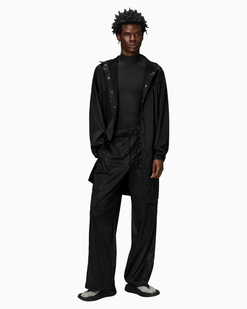 Rains Long Jacket Yağmurluk Black Grain