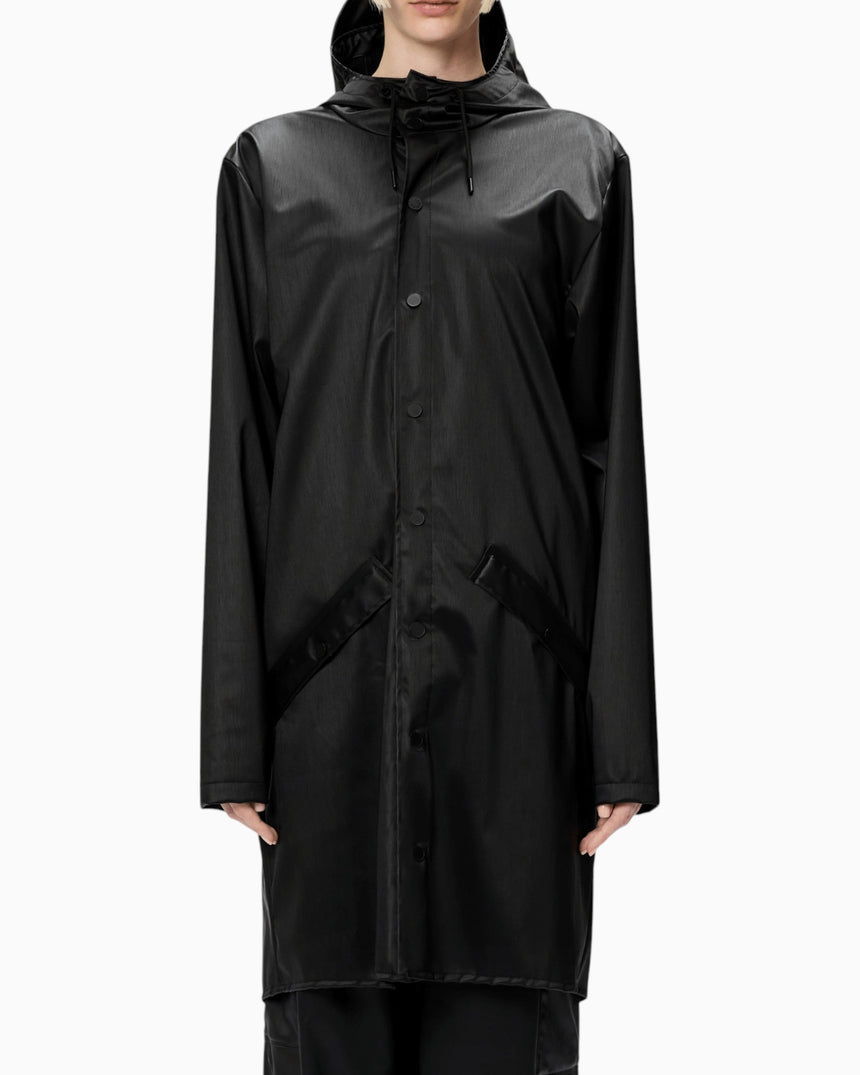 Rains Long Jacket Yağmurluk Black Grain