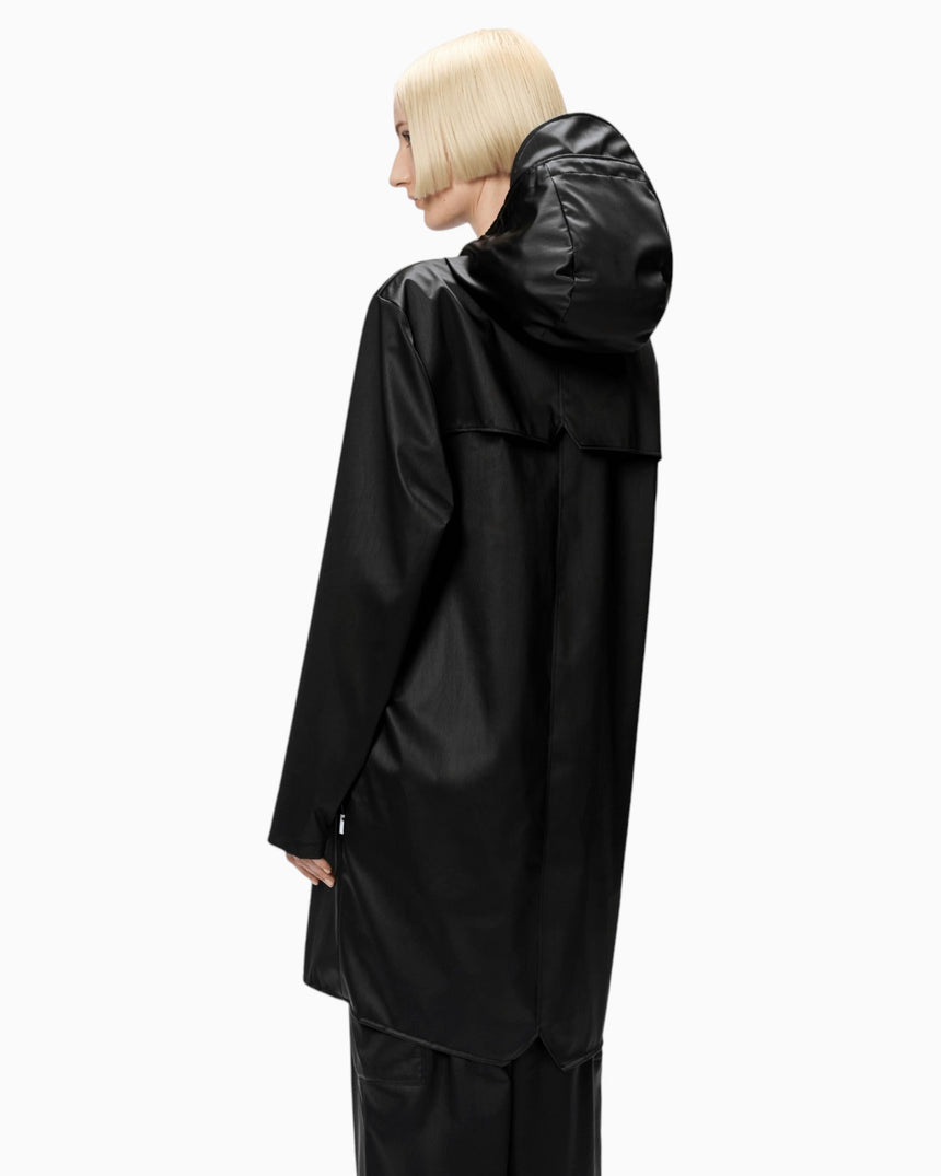 Rains Long Jacket Yağmurluk Black Grain