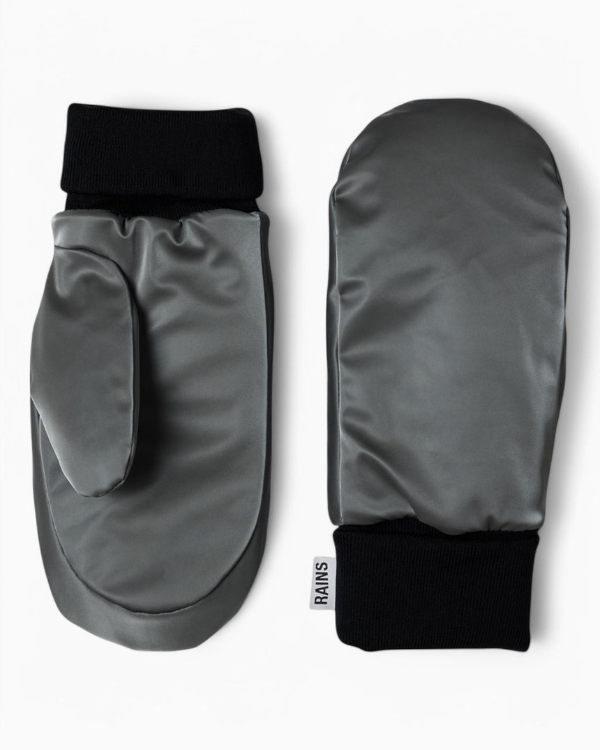 Rains Alta Puffer Mittens Metallic Grey
