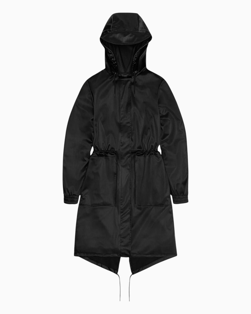 Rains String W Parka Black Grain