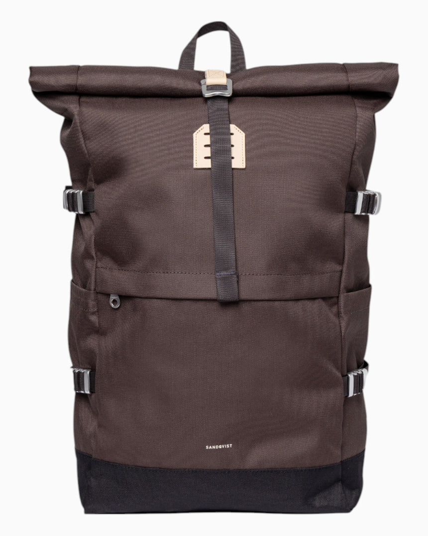 Sandqvist Icon Rolltop Sırt Çantası L Brown with Natural Leather