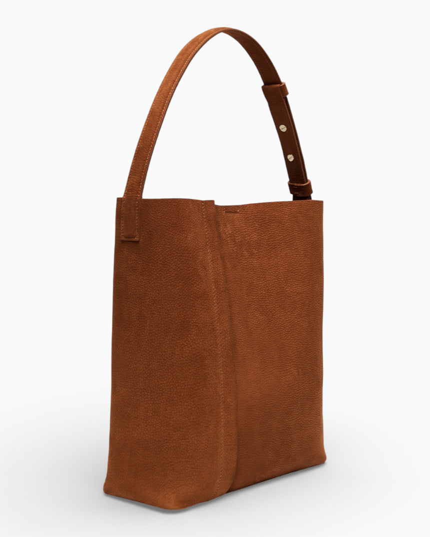 SAYÉS Large Tote Plissé Nubuck Kadın Omuz Çantası