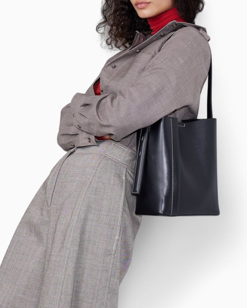 SAYÉS Medium Tote Plissé Deri Kadın Omuz Çantası