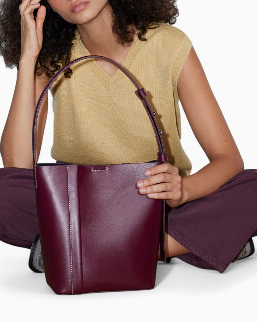 SAYÉS Medium Tote Plissé Deri Kadın Omuz Çantası