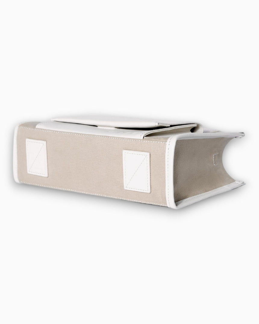 SAYÉS Stitched Pocket Mini Kadın Omuz Çantası Beige and Off - White