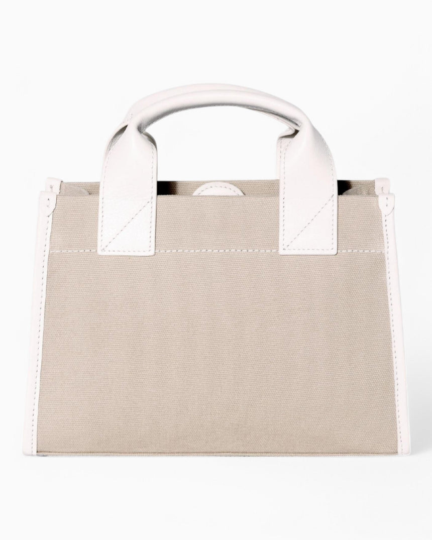 SAYÉS Stitched Pocket Mini Kadın Omuz Çantası Beige and Off - White