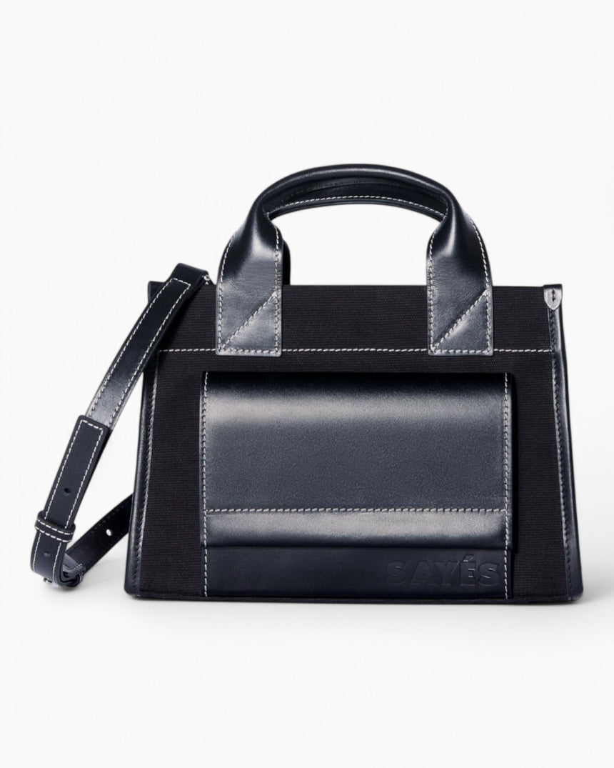 SAYÉS Stitched Pocket Mini Kadın Omuz Çantası Black