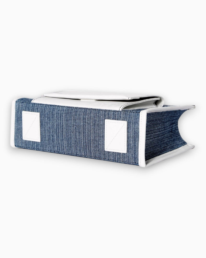 SAYÉS Stitched Pocket Mini Kadın Omuz Çantası Marin and Off - White