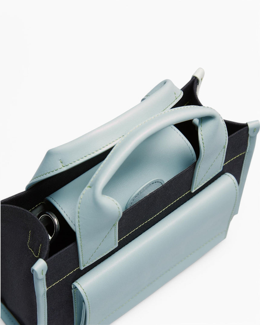 SAYÉS Stitched Pocket Mini Kadın Omuz Çantası Navy and Sea Green