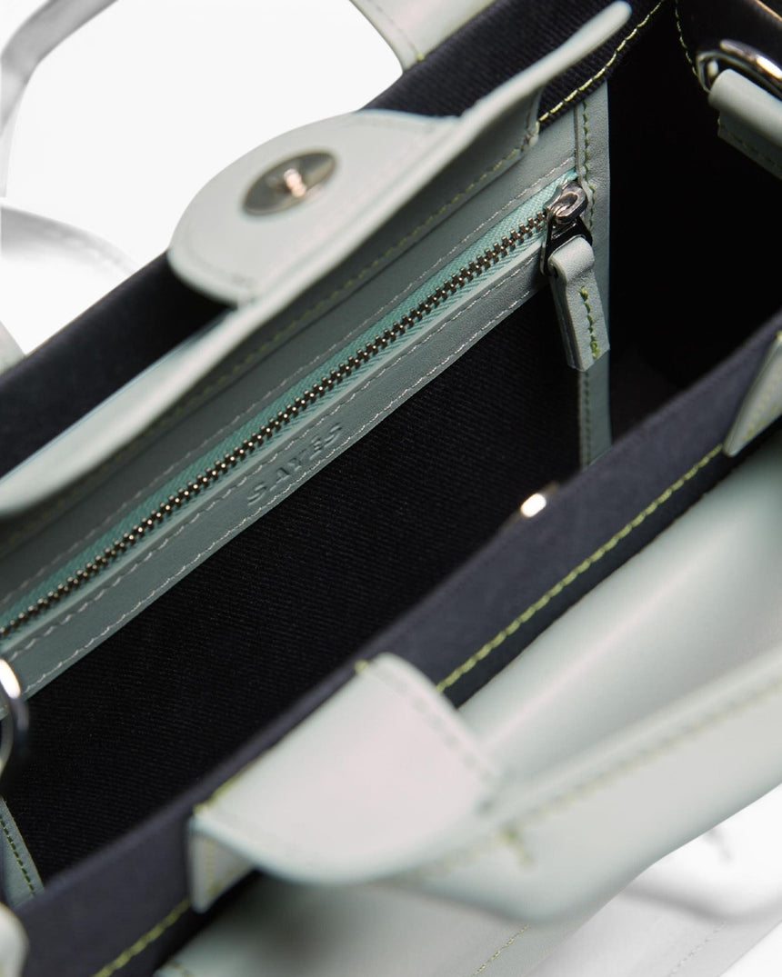 SAYÉS Stitched Pocket Mini Kadın Omuz Çantası Navy and Sea Green