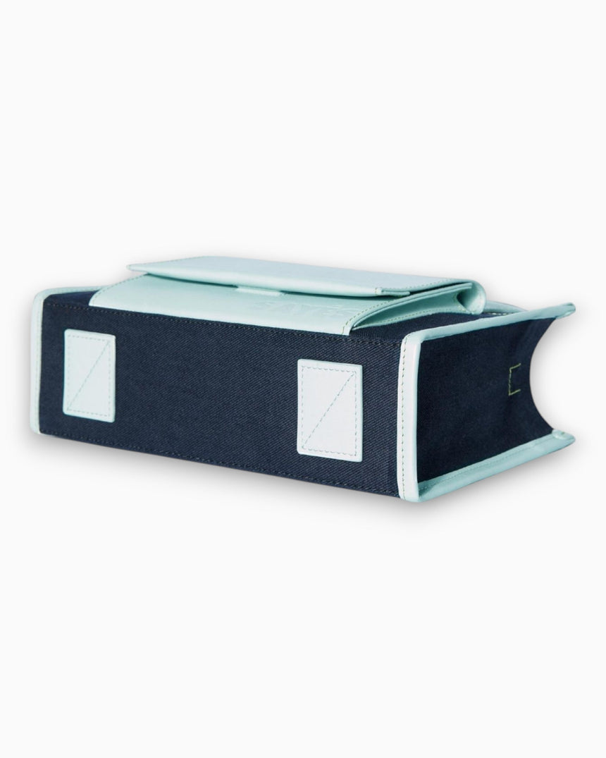 SAYÉS Stitched Pocket Mini Kadın Omuz Çantası Navy and Sea Green