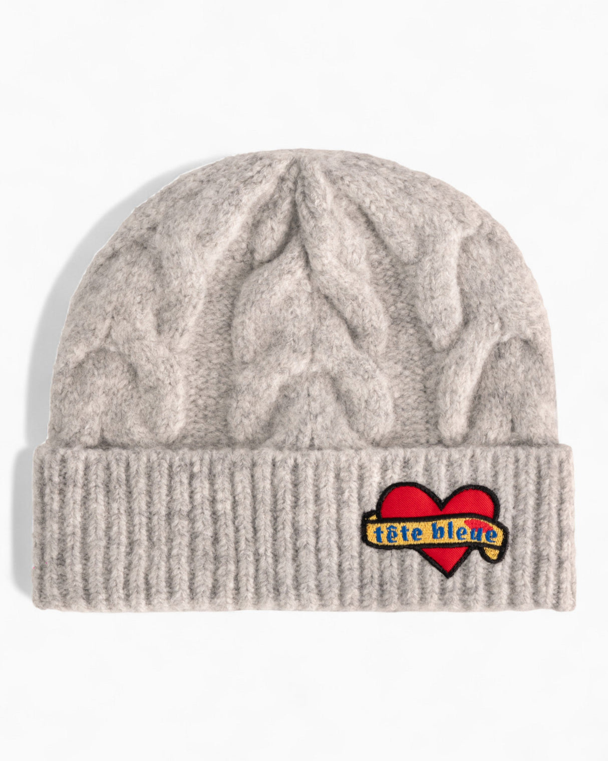 tête bleue Percy Cable Knit Bere Grey