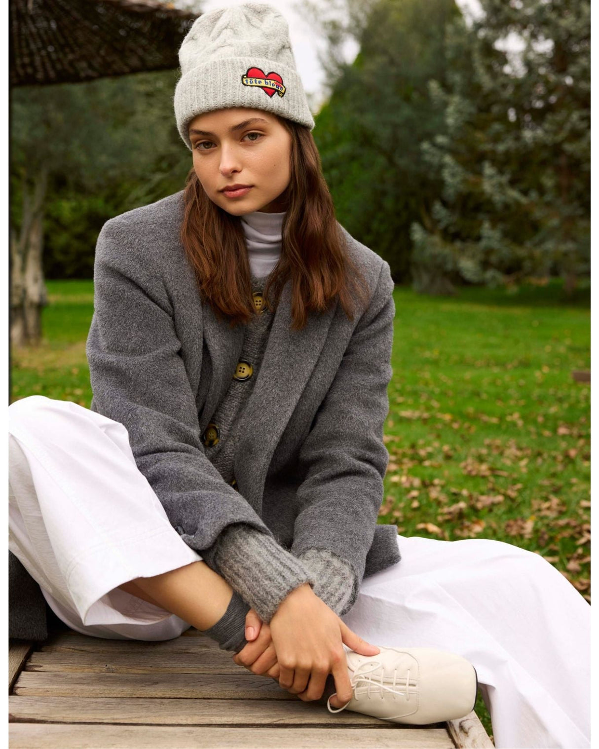 tête bleue Percy Cable Knit Bere