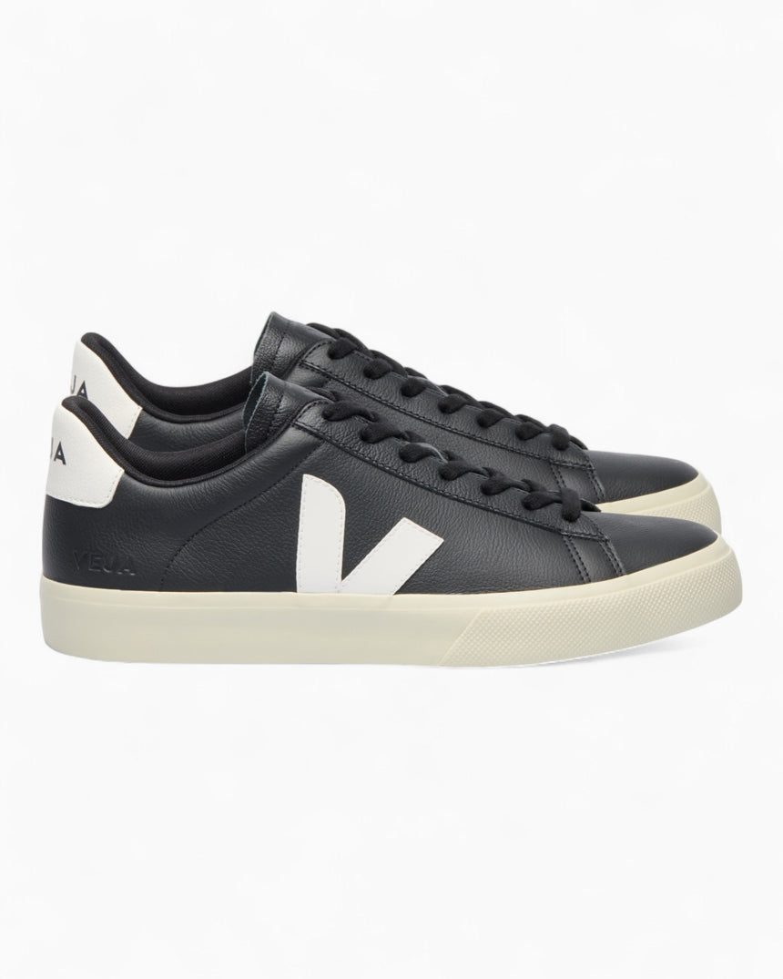 VEJA Campo Chromefree Leather Erkek Sneaker Black/White