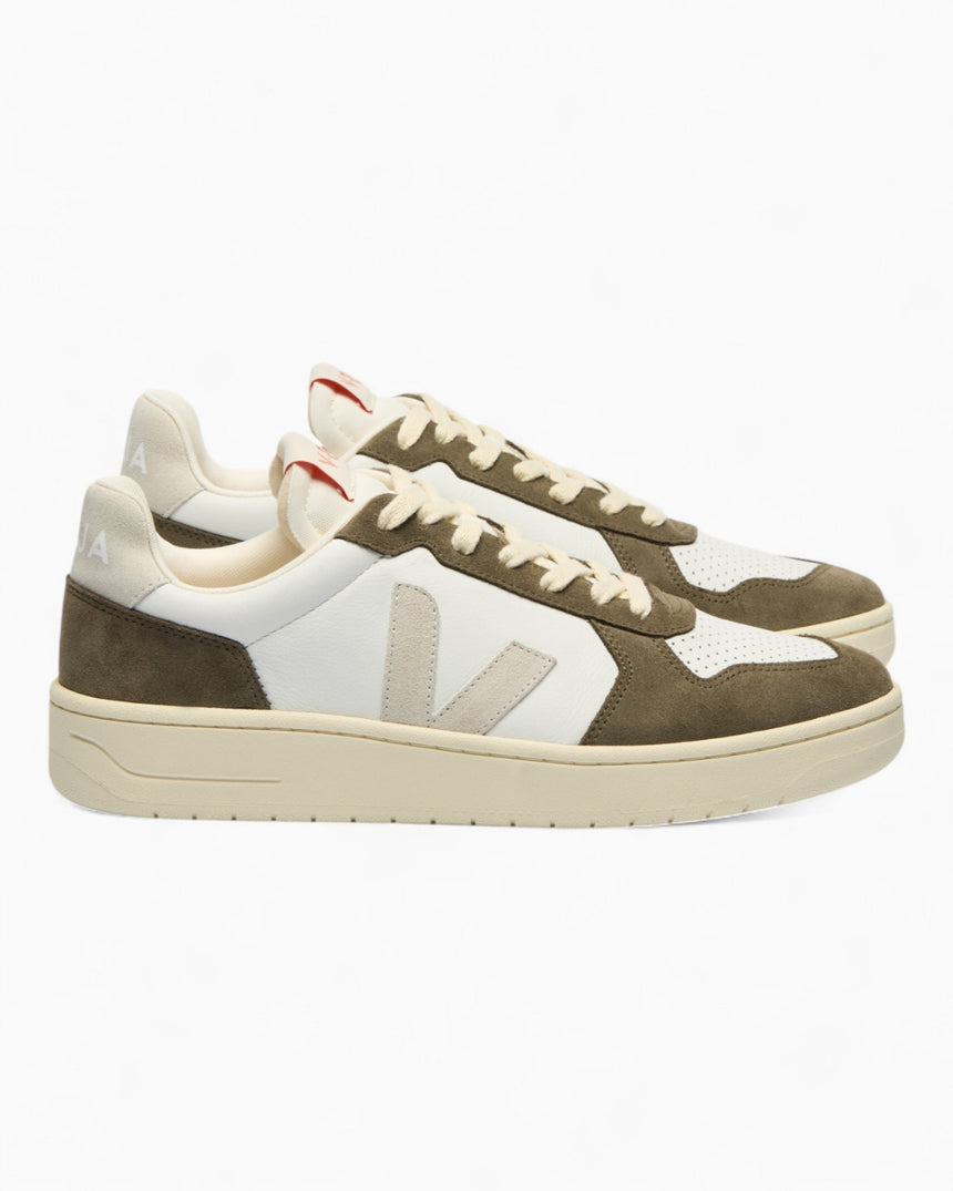 VEJA V-82 Grained Leather Kadın Sneaker Extra White/Natural Kaki