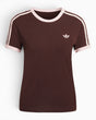 adidas Originals 3 Stripes Slim Kadın T-Shirt Aurora Coffee/Sandy Pink