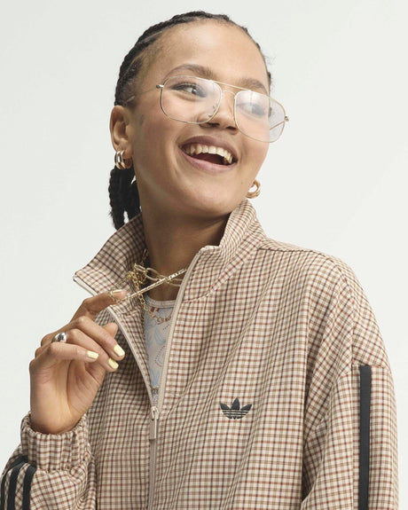 adidas Originals Badigirl Checks Track Top Kadın Ceket Crystal Linen/Aurora Coffee/Orbit Green/Vermillion