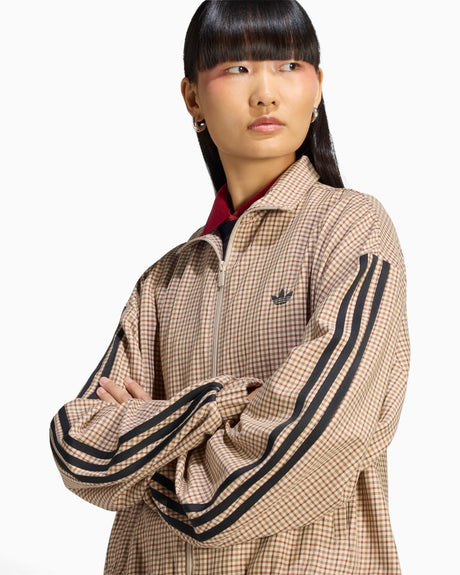 adidas Originals Badigirl Checks Track Top Kadın Ceket Crystal Linen/Aurora Coffee/Orbit Green/Vermillion