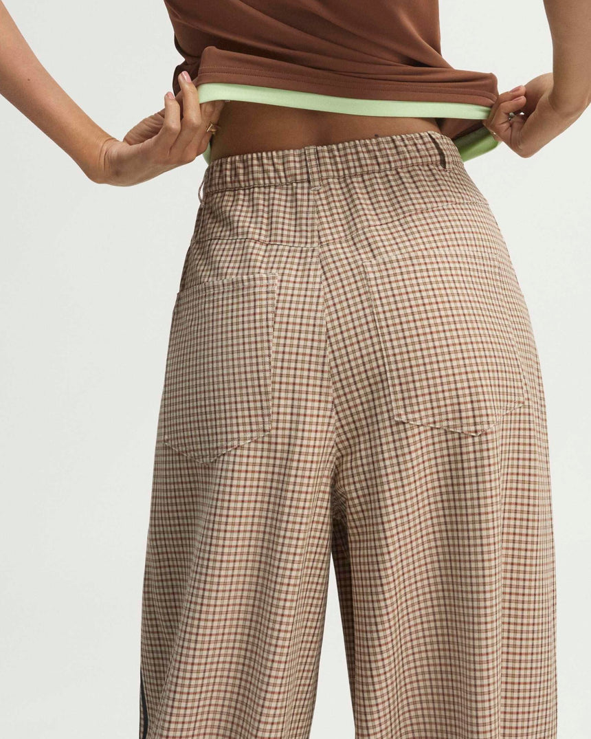 Badigirl Checks Trouser Loose Kadın Pantolon