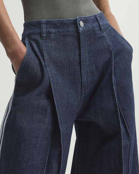 adidas Originals Badigirl Denim Pleats Wide Leg Kadın Pantolon Indigo Denim