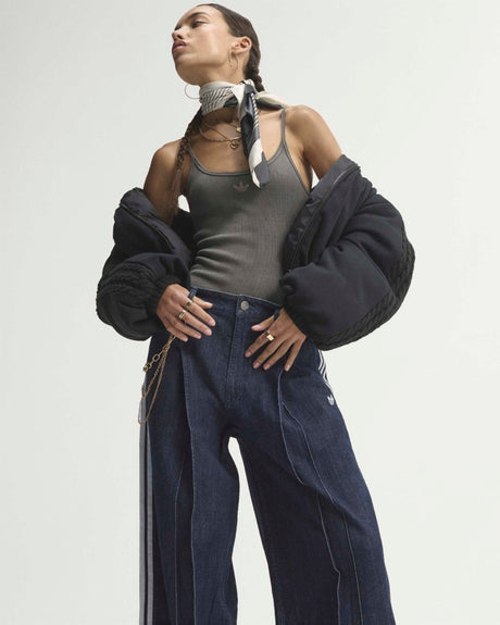 adidas Originals Badigirl Denim Pleats Wide Leg Kadın Pantolon Indigo Denim