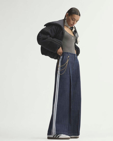adidas Originals Badigirl Denim Pleats Wide Leg Kadın Pantolon Indigo Denim