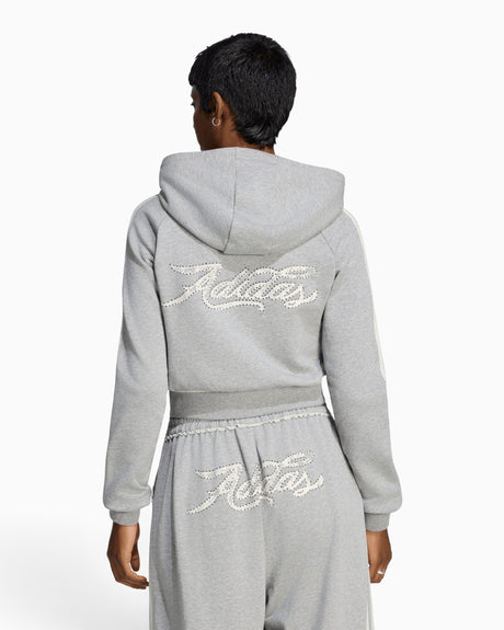 adidas Originals Badigirl Graphic Short Front Zip Track Top Kadın Sweatshirt Aurora Coffee