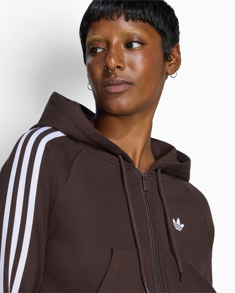 adidas Originals Badigirl Graphic Short Front Zip Track Top Kadın Sweatshirt Aurora Coffee