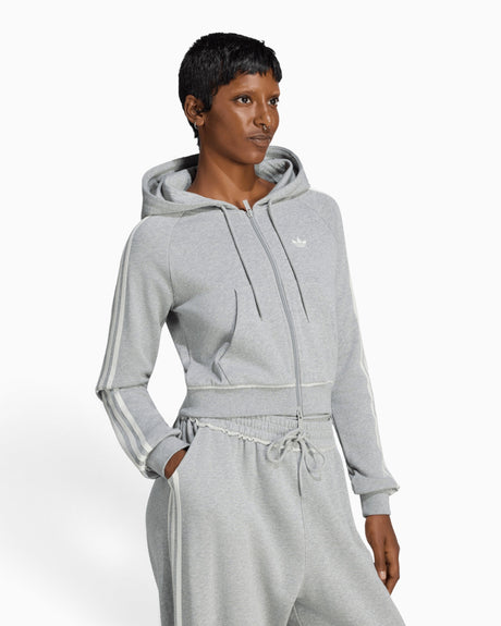 adidas Originals Badigirl Graphic Short Front Zip Track Top Kadın Sweatshirt Aurora Coffee