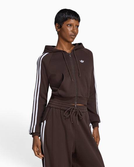 adidas Originals Badigirl Graphic Short Front Zip Track Top Kadın Sweatshirt Aurora Coffee