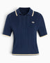 adidas Originals Cable Knit Cali Kadın Polo T-Shirt Night Indigo
