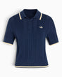 adidas Originals Cable Knit Cali Kadın Polo T-Shirt Night Indigo