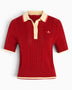adidas Originals Cable Knit Cali Kadın Polo T-Shirt Team Victory Red
