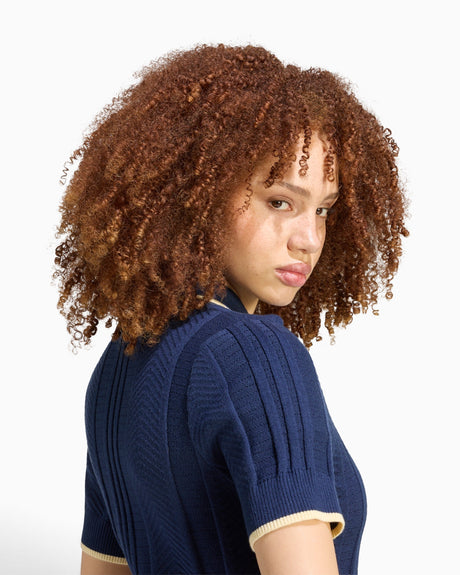 adidas Originals Cable Knit Cali Kadın Polo T-Shirt Warm Vanilla