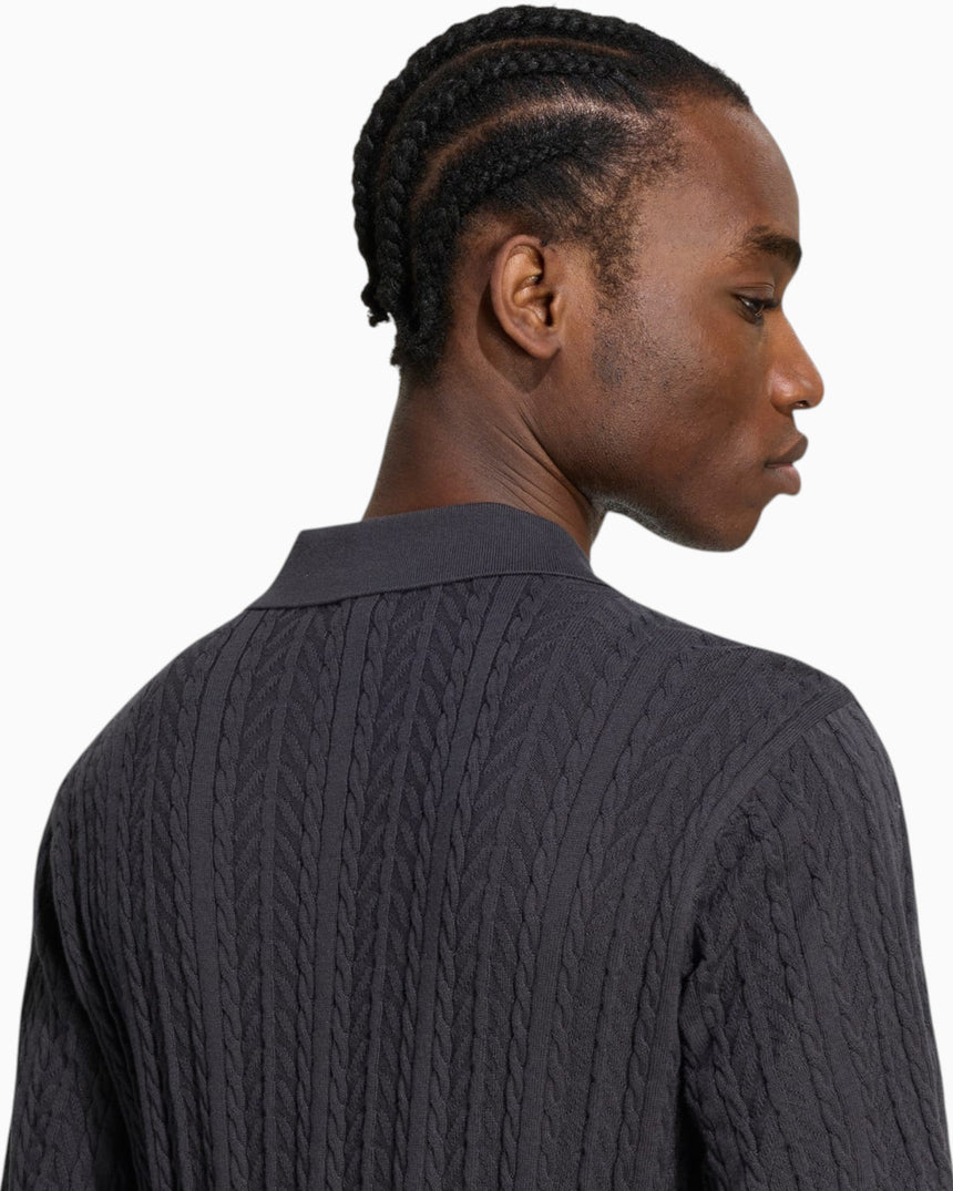 adidas Originals Cable Knit Football Jersey Utility Black