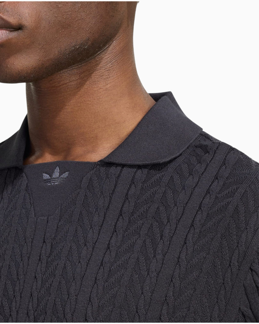 adidas Originals Cable Knit Football Jersey Utility Black