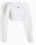 adidas Originals Essentials Rib Cropped Longsleeve Kadın T-Shirt White