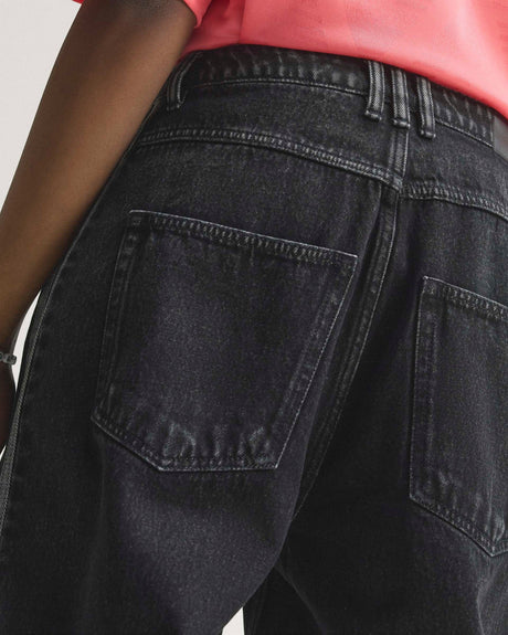 adidas Originals High Rise Barrel Leg Kadın Denim Pantolon True Black Denim