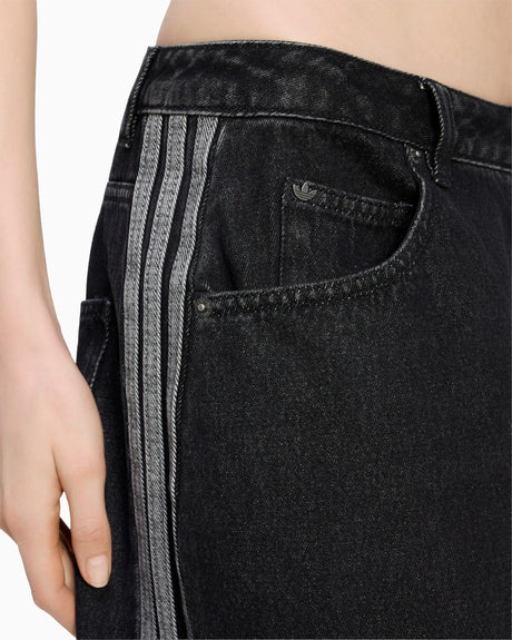 adidas Originals High Rise Barrel Leg Kadın Denim Pantolon True Black Denim